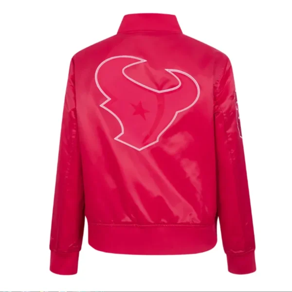 Houston Texans Classic Triple Pink Satin Jacket - Image 2