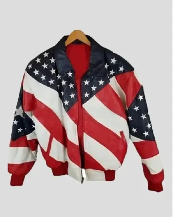 Independence Day Michael Hoban Bomber Leather Jacket