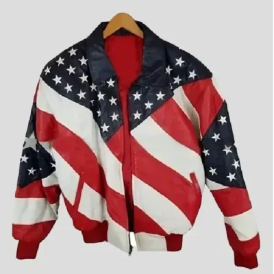 Independence Day Michael Hoban Bomber Leather Jacket