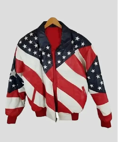 Independence Day Michael Hoban Bomber Leather Jacket