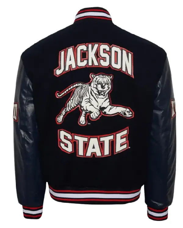 Jackson State University Varsity Wool_Leather Navy Jacket