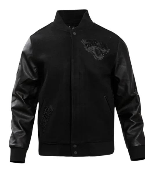 Jacksonville Jaguars Triple Black Varsity Wool-Leather Jacket