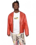 Jarad Anthony Higgins Juice Wrld Orange Leather Jacket