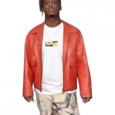 Jarad Anthony Higgins Juice Wrld Orange Leather Jacket