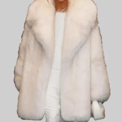 Jennifer Lopez White Fur Coat