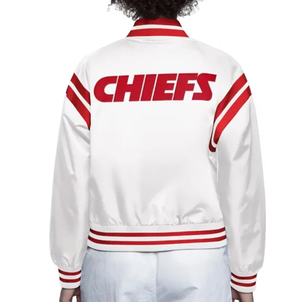 Kansas City Chiefs White Full Count Satin Jacket - Image 2