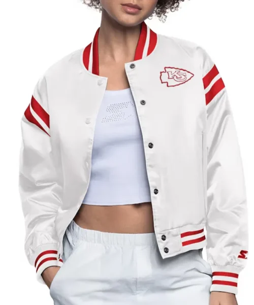 Kansas City Chiefs White Full Count Satin Jacket
