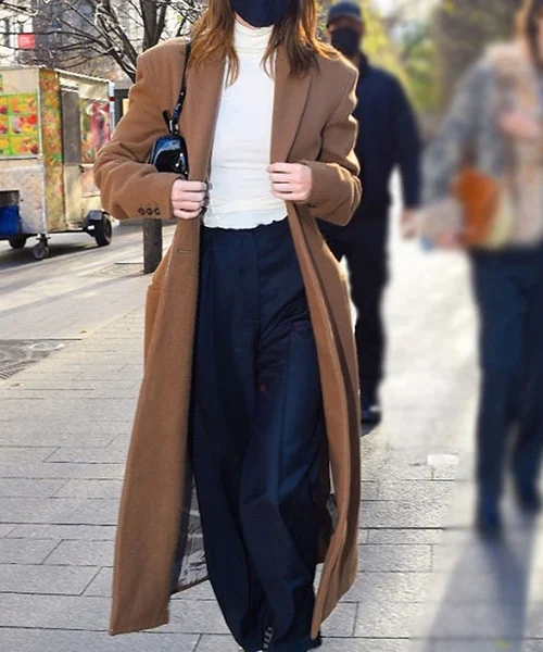Kendall Jenner Street Style Brown Coat