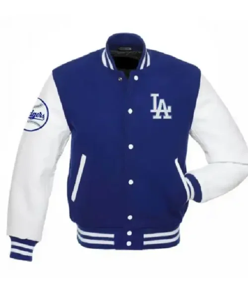 LA Dodgers Blue and White Varsity Jacket