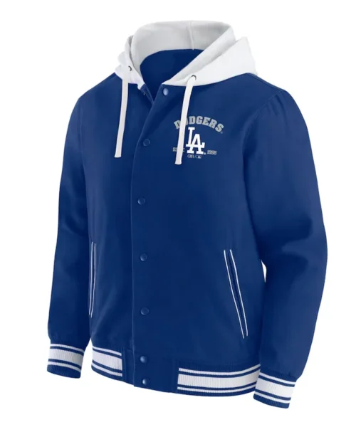 LA Dodgers Royal Cotton Hooded Jacket