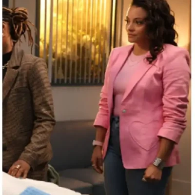 Lacey Quinn Found S02 Pink Heart Embroidered Blazer