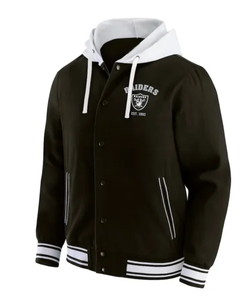 Las Vegas Raiders Black Cotton Hooded Jacket