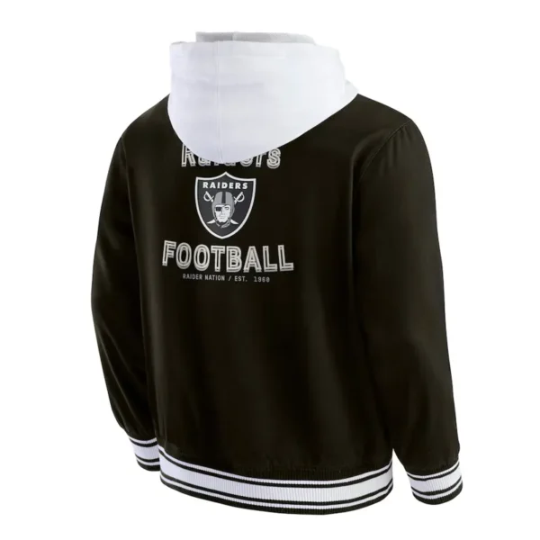 Las Vegas Raiders Black Cotton Hooded Jacket - Image 2