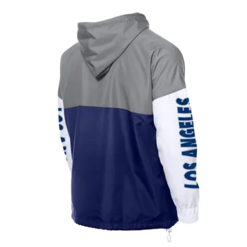 LA Dodgers Color Block Royal-Gray Hoodie Windbreaker - Image 2