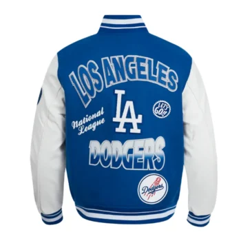 LA Dodgers Turn It Up Classic Rib Varsity Jacket - Image 2