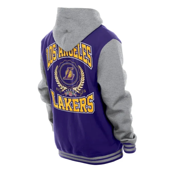 Throwback Prep LA Lakers Purple Hoodie Jacket - Image 2