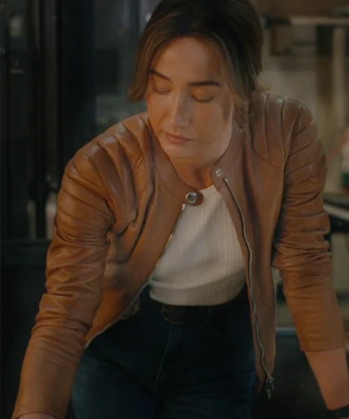 Maggie Q Ballard S01 Brown Leather Jacket