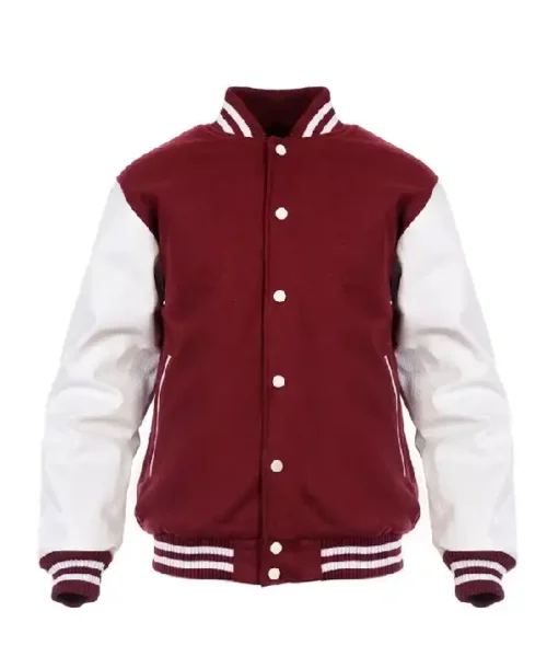 Maroon and White Letterman Jacket