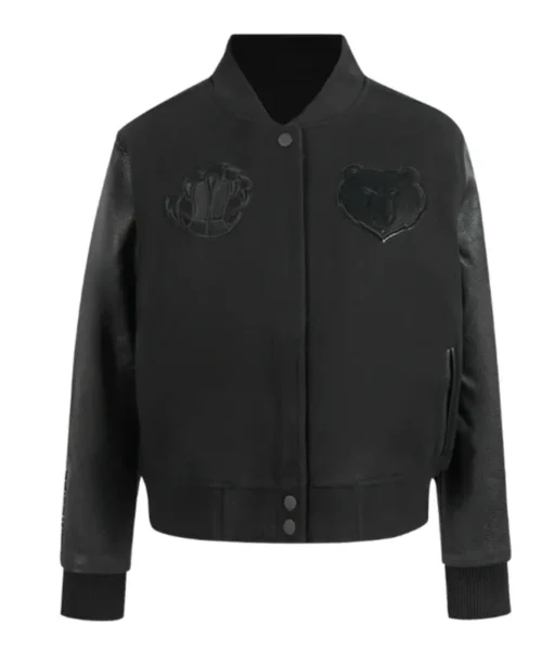 Memphis Grizzlies Triple Black Varsity Wool-Leather Jacket