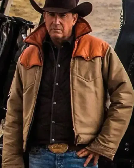 Men Yellowstone S03 Ep08 John Dutton Brown Leather Jacket