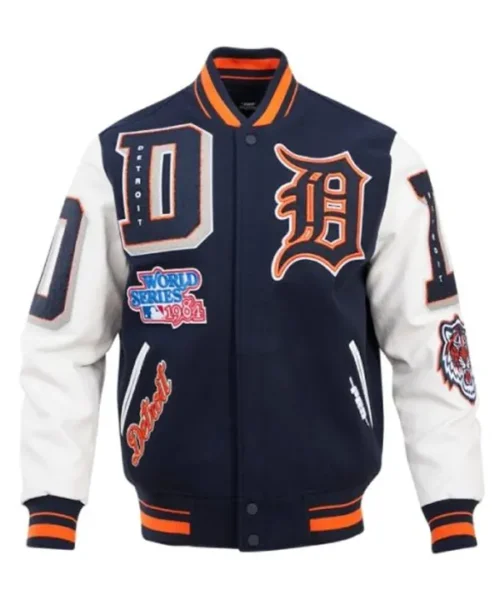 Mens Detroit Tigers Mash Up Logo Varsity Jacket