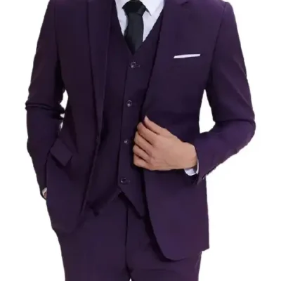 Men’s Slim Fit Purple Three Piece Suit