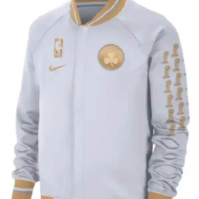 Men’s White/gold Boston Celtics 2024 Chapionship Jacket