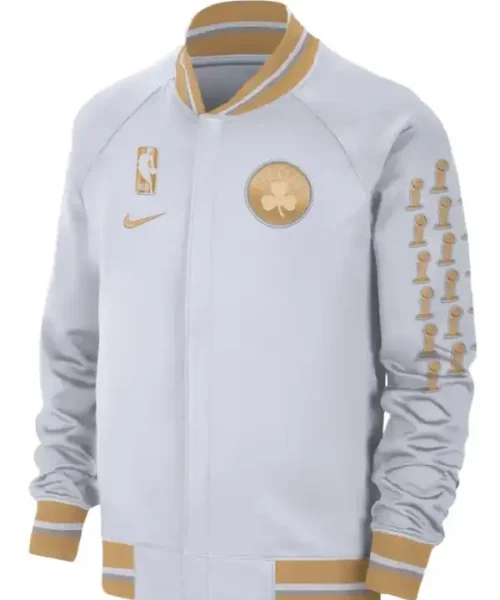 Men’s White/gold Boston Celtics 2024 Chapionship Jacket