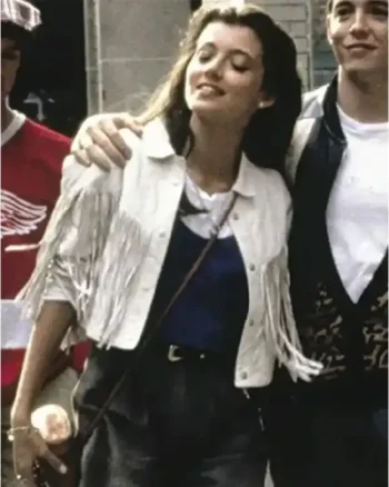 Mia Sara Ferris Bueller’s Day Off White Leather Jacket