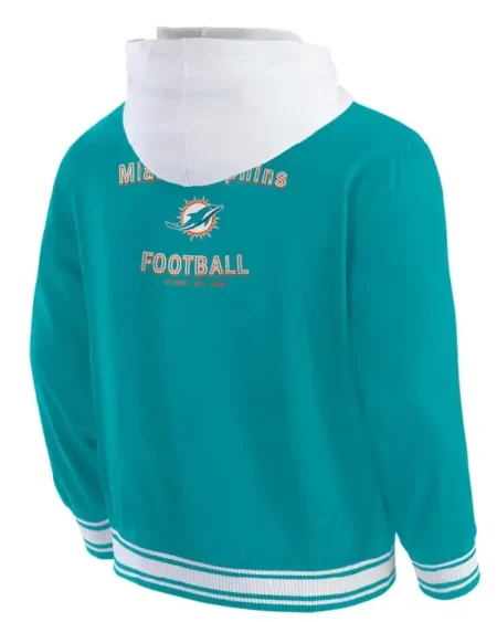 Miami Dolphins Aqua Cotton Hooded Jacket