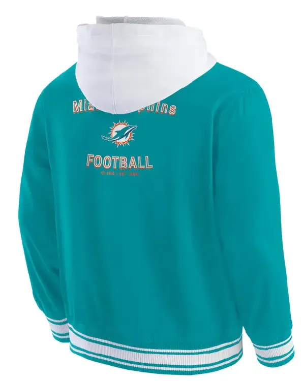 Miami Dolphins Aqua Cotton Hooded Jacket