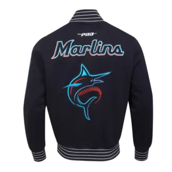 Miami Marlins Current Logo Game Day Black Jacket - Image 2