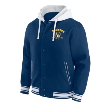 Milwaukee Brewers Navy Cotton Hooded Jacket