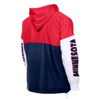 Minnesota Twins Color Block Navy-Red Hoodie Windbreaker - Image 2