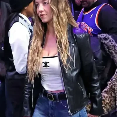 NBA Game 2025 Sydney Sweeney Leather Jacket