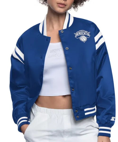 NY Knicks Blue-White Full Count Satin Jacket