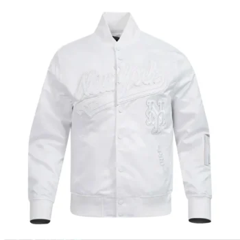 NY Mets White Out Satin Jacket