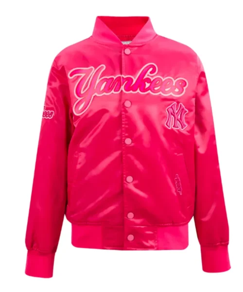 NY Yankees Triple Pink Satin Jacket