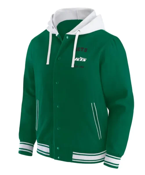 New York Jets Green Cotton Hooded Jacket