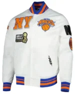 New York Knicks 2x Finals Champions Mash Up Capsule White Jacket
