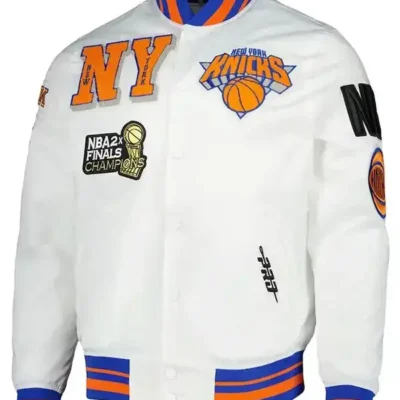 New York Knicks 2x Finals Champions Mash Up Capsule White Jacket