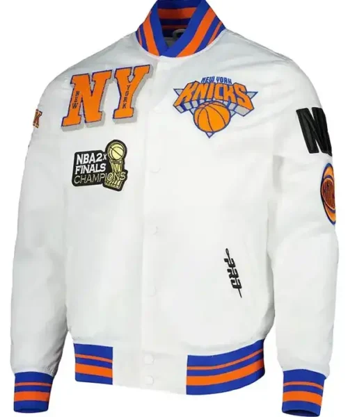 New York Knicks 2x Finals Champions Mash Up Capsule White Jacket