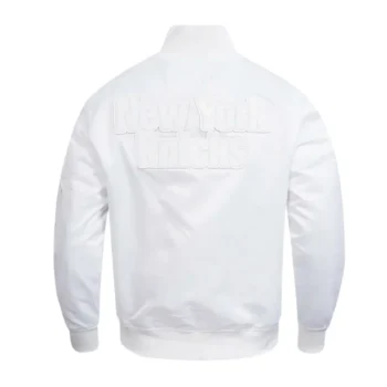 NY Knicks White Out Satin Jacket - Image 2