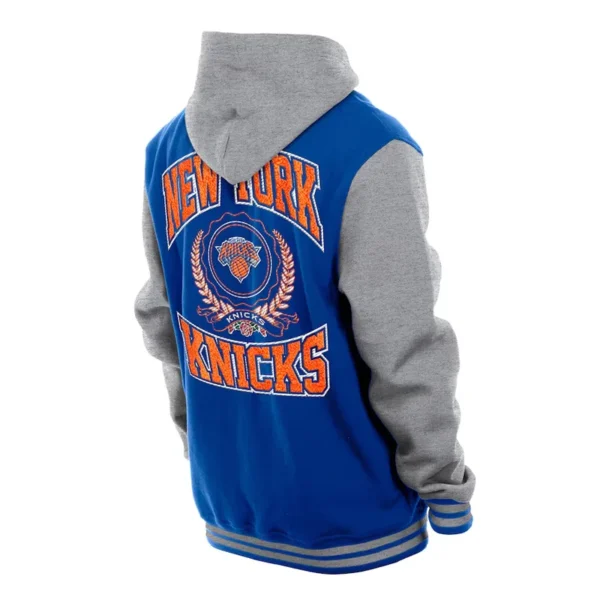 Throwback Prep NY Knicks Purple Hoodie Jacket - Image 2