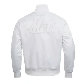 NY Mets White Out Satin Jacket - Image 2