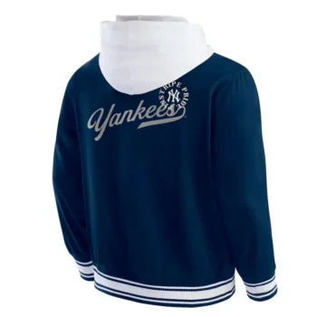 New York Yankees Navy Cotton Hooded Jacket - Image 2