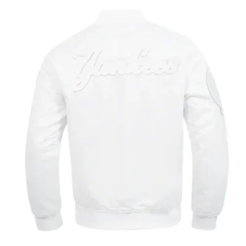 New York Yankees White Out Satin Jacket - Image 2