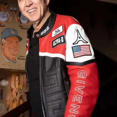 Nicolas Cage L A 2024 Biker Leather Jacket