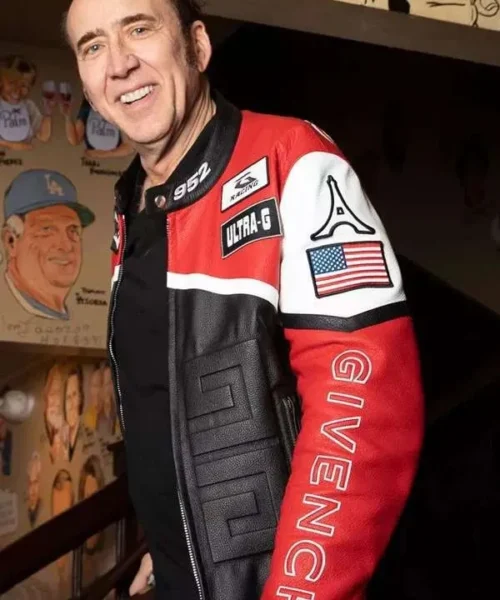 Nicolas Cage L A 2024 Biker Leather Jacket
