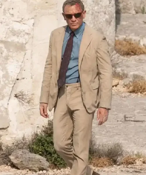 No Time To Die James Bond Corduroy Beige Suit
